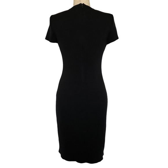 ⭐️ SOLD ⭐️ St. John Wool Blend Knit Key Hole Sheath Dress Size 4 Black - Picture 8 of 11